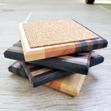 Three Lined Walnut Pack: Set of Four Coasters - Global Sawdust
