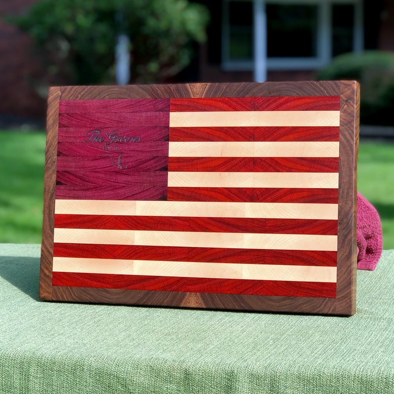 The American Flag: End-Grain Cutting Board - Global Sawdust